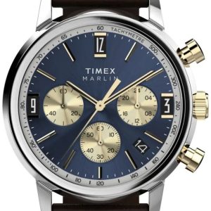 Timex Herrklocka TW2W60400 Marlin Blå/Läder Ø40 mm