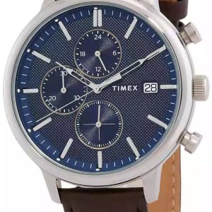 Timex Herrklocka TW2W76200 Chicago Blå/Läder Ø45 mm