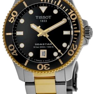 Tissot Damklocka T120.210.22.051.00 Seastar Svart/Gulguldtonat stål