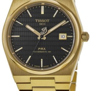 Tissot Herrklocka T137.407.33.051.00 Prx Svart/Guldtonat stål ⌀40 mm