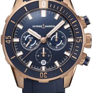 Ulysse Nardin Herrklocka 1502-170-3-93 Diver Blå/Gummi Ø44 mm