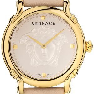 Versace Damklocka VEPN00120 Safety Pin Antikvit/Läder ⌀34 mm