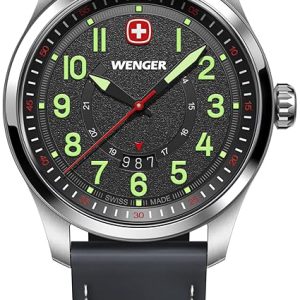 Wenger Herrklocka 01.0541.121 Terragraph Grå/Läder Ø43 mm