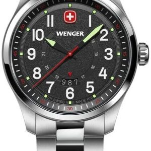 Wenger Herrklocka 01.0541.122 Terragraph Svart/Stål Ø43 mm