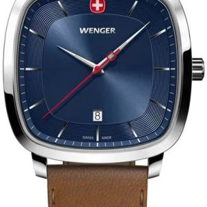 Wenger Herrklocka 01.1921.106 Vintage Blå/Läder