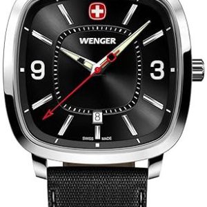 Wenger Herrklocka 01.1921.107 Vintage Svart/Läder