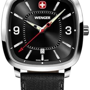 Wenger Herrklocka 01.1921.107 Vintage Svart/Läder