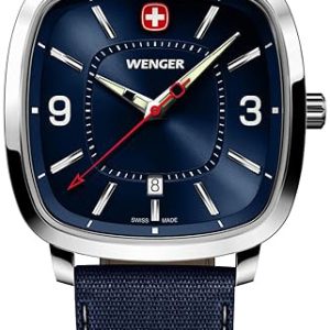 Wenger Herrklocka 01.1921.109 Vintage Blå/Läder