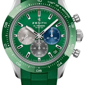 Zenith Herrklocka 03.3119.3600-56.R952 Chronomaster Sport Grön/Gummi