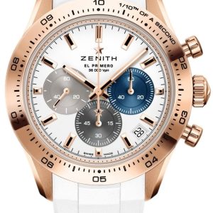 Zenith Herrklocka 18.3101.3600-69.R953 Chronomaster Sport Vit/Gummi