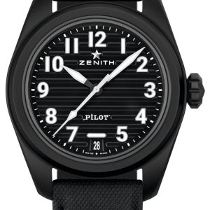 Zenith Herrklocka 49.4000.3620-21.I001 Pilot Svart/Gummi Ø40 mm