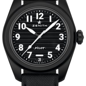 Zenith Herrklocka 49.4000.3620-21.I001 Pilot Svart/Gummi Ø40 mm