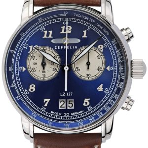 Zeppelin Herrklocka 8684-3 Lz 127 Graf Blå/Läder ⌀41 mm