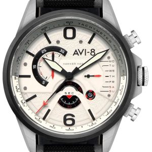 AVI-8 Herrklocka AV-4056-07 Hawker Harrier Vit/Textil Ø44 mm