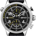 avi-8 herrklocka av-4080-01 hawker hunter svart/läder ø44 mm