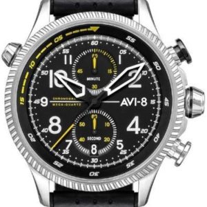 AVI-8 Herrklocka AV-4080-01 Hawker Hunter Svart/Läder Ø44 mm