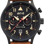avi-8 herrklocka av-4088-03 hawker hurricane svart/läder ø43 mm
