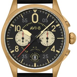 AVI-8 Herrklocka AV-4089-07 Spitfire Svart/Läder Ø42 mm