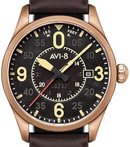 AVI-8 Herrklocka AV-4090-06 Spitfire Svart/Läder Ø42 mm