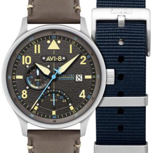 AVI-8 Herrklocka AV-4101-09 Hawker Hurricane Grå/Läder Ø44 mm