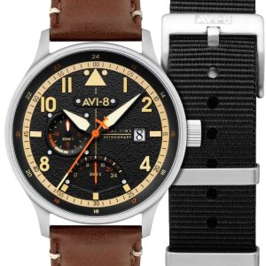 AVI-8 Herrklocka AV-4101-0B Hawker Hurricane Svart/Läder Ø44 mm