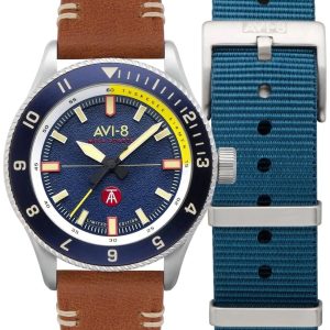 AVI-8 Herrklocka AV-4103-02 Flyboy Tuskegee Airmen Blå/Läder Ø40 mm