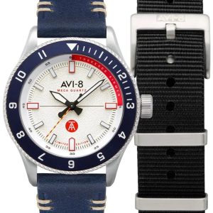 AVI-8 Herrklocka AV-4103-03 Flyboy Tuskegee Airmen Vit/Läder Ø40 mm