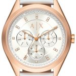 armani exchange damklocka ax5660 lady giacomo silverfärgad/textil