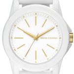 armani exchange damklocka ax7126 lady banks vit/gummi ø40 mm