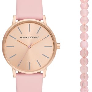 Armani Exchange Damklocka AX7150SET Lola Roséguldstonad/Läder Ø36