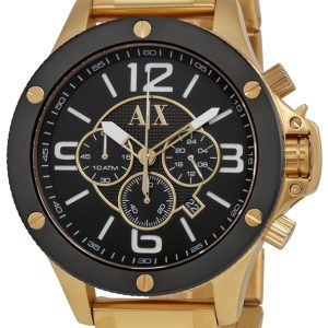 Armani Exchange Herrklocka AX1511 Street Svart/Gulguldtonat stål