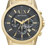 armani exchange herrklocka ax1721 banks grå/guldtonat stål ø44 mm
