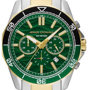 Armani Exchange Herrklocka AX1966 Spencer Grön/Guldtonat stål Ø44
