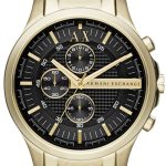 armani exchange herrklocka ax2137 hampton svart/gulguldtonat stål