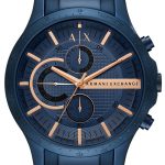 armani exchange herrklocka ax2430 hampton blå/stål ø46 mm