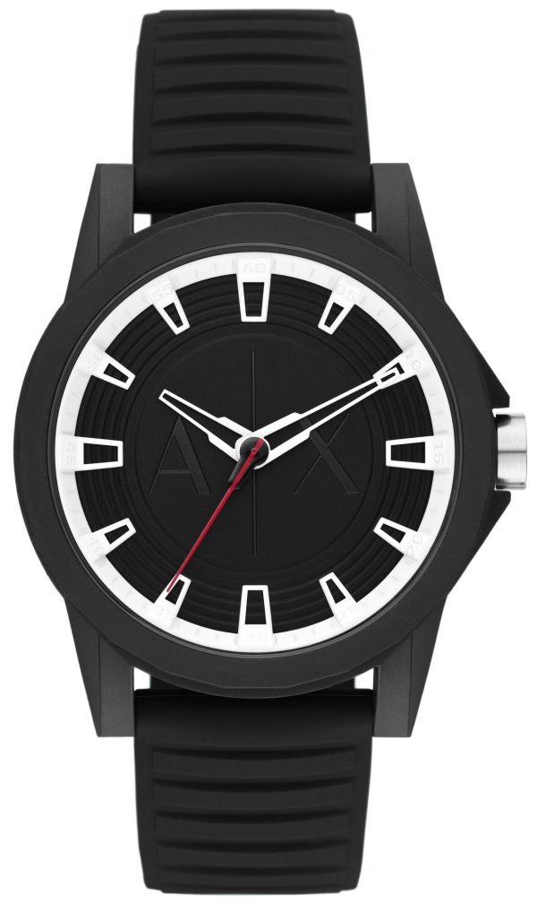 armani exchange herrklocka ax2520 outerbanks svart/gummi ø44 mm