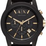 armani exchange herrklocka ax7105 outerbanks svart/gummi ø45 mm