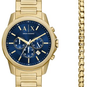 Armani Exchange Herrklocka AX7151SET Banks Blå/Guldtonat stål Ø44