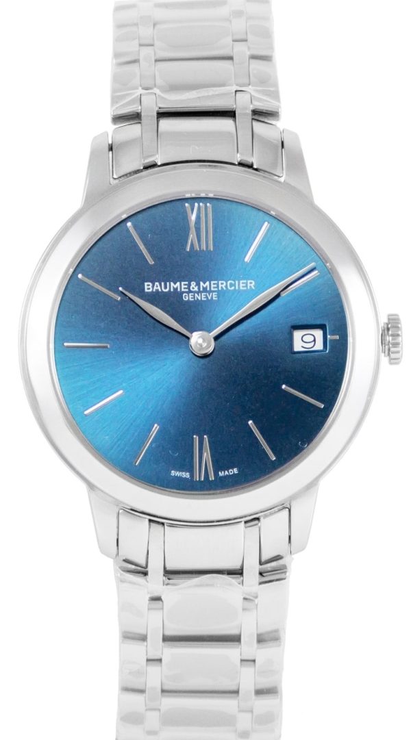 baume & mercier damklocka m0a10477 classima blå/stål ø31 mm