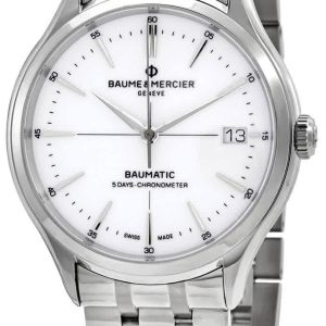 Baume & Mercier Herrklocka M0A10505 Clifton Vit/Stål Ø40 mm