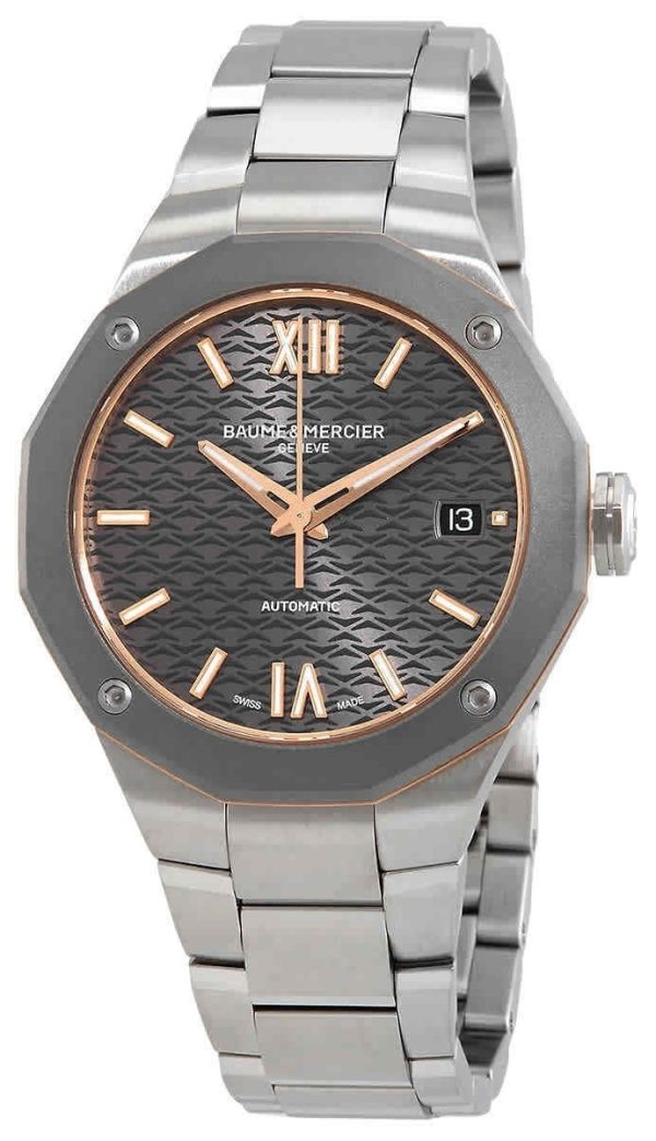 baume & mercier herrklocka m0a10661 riviera grå/stål ø36 mm
