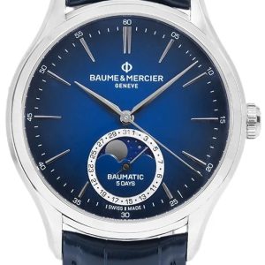 Baume & Mercier Herrklocka M0A10756 Blå/Läder Ø39 mm
