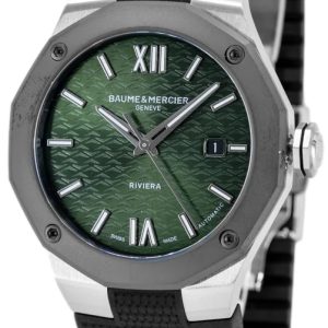 Baume & Mercier Herrklocka M0A10763 Grön/Gummi Ø42 mm