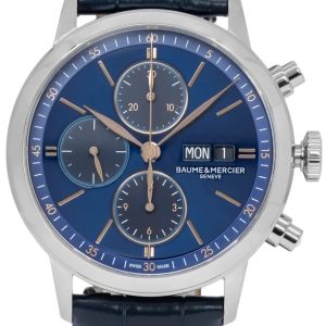 Baume & Mercier Herrklocka M0A10784 Blå/Läder Ø42 mm