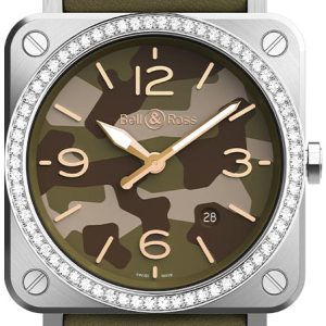 Bell & Ross BRS-CK-ST-LGD/SCA Br S Quartz Flerfärgad/Läder