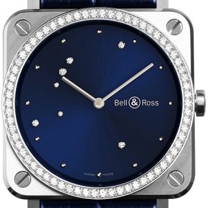 Bell & Ross BRS-EA-ST-LGD/SCR Br S Quartz Blå/Läder