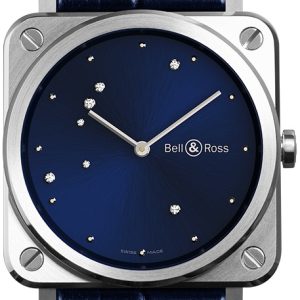 Bell & Ross BRS-EA-ST/SCR Br S Quartz Blå/Läder