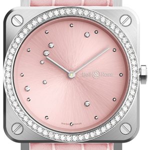 Bell & Ross BRS-EP-ST-LGD/SCR BR S Rosa/Läder Ø39 mm