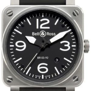 Bell & Ross Herrklocka BR0392-BL-ST BR 03-92 Svart/Gummi Ø42 mm