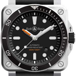 Bell & Ross Herrklocka BR0392-D-BL-ST/SRB Instruments Svart/Gummi